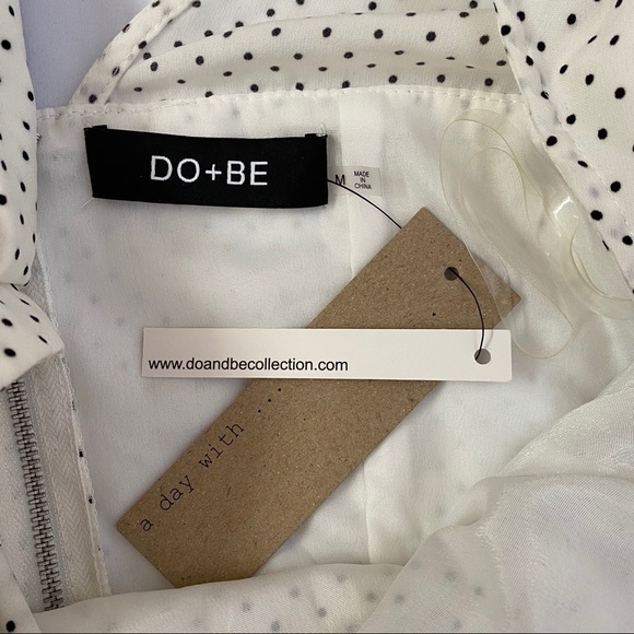 Do + Be Polka Dot One Shoulder Peplum Ruffle Top - Picture 6 of 8